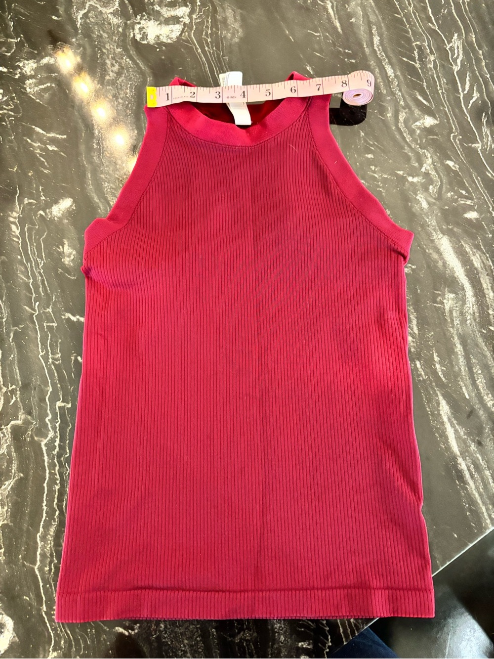 Athleta Girls Ribbed Tank Top - Raspberry Red - Picture 3 of 8